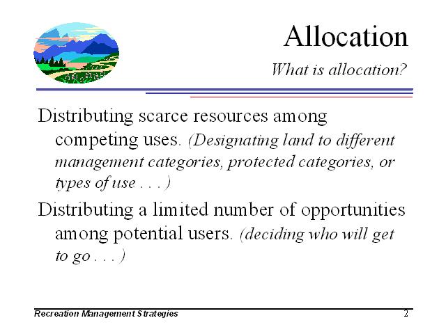 allocation question meaning